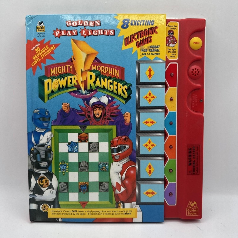 Vintage Mighty Morphin Power Rangers Electronic Game Book 1995 Golden Books